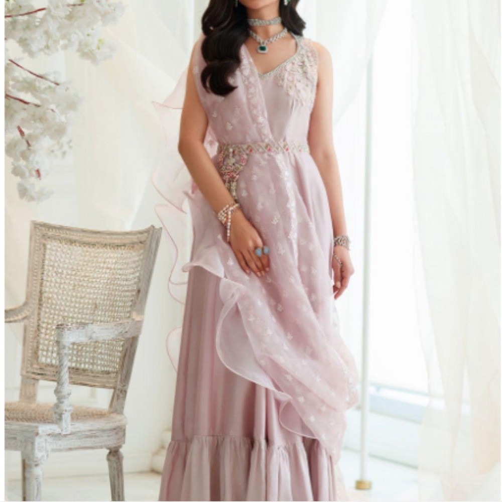 Farah Talib Aziz Magnolia Rose Saree Dress